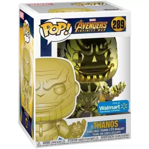 Funko Pop! Thanos #289 Yellow Chrome Marvel Avengers Infinity War Box