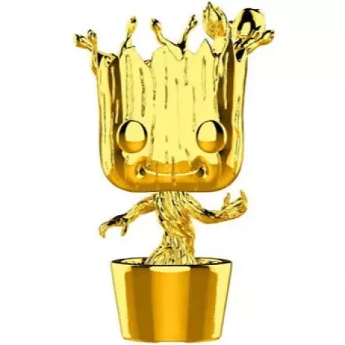Funko Pop! Groot #378 Gold Chrome Marvel Stud10s The First Ten Years