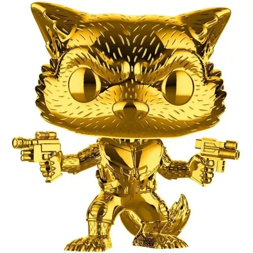 Funko Pop! Rocket #420 Gold Chrome Marvel Stud10s The First Ten Years