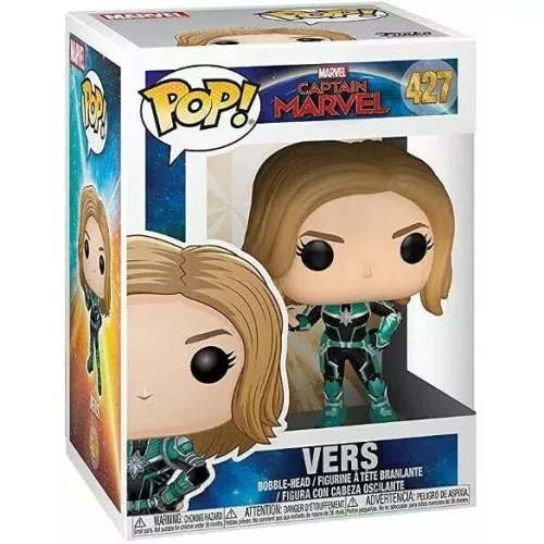 Funko Pop! Vers #427 Marvel Captain Marvel Vinyl Figure Box