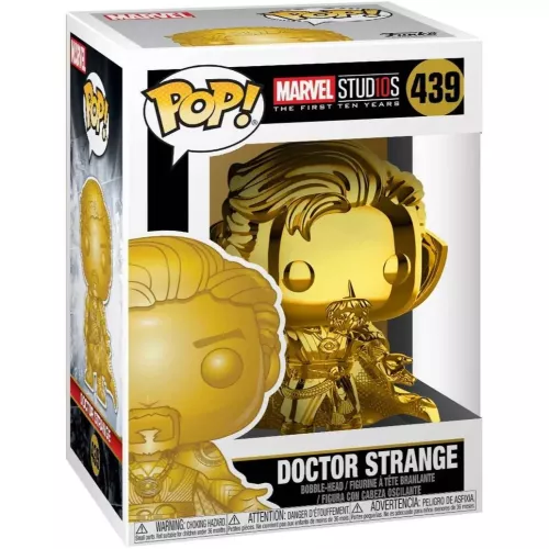 Funko Pop! Doctor Strange #439 Gold Chrome Marvel Stud10s The First Ten Years Box