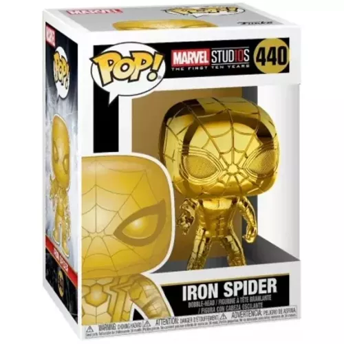 Funko Pop! Iron Spider #440 Gold Chrome Marvel Stud10s The First Ten Years Box