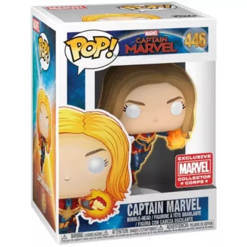 Funko Pop! Captain Marvel #446 Unmasked Flying Glows in the Dark Box