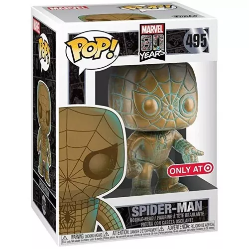 Funko Pop! Spider-Man #495 Patina Marvel 80 Years Vinyl Figure Box