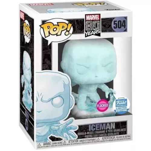 Funko Pop! Iceman #504 Flocked Marvel 80 Years Vinyl Figure Box