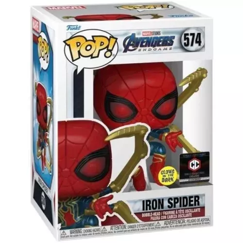 Funko Pop! Iron Spider #574 Glows in the Dark Marvel Avengers Endgame Box