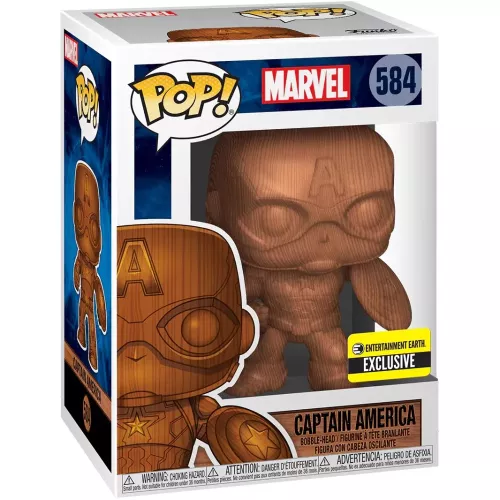 Funko Pop! Captain America #584 Wood Marvel Vinyl Figure Box