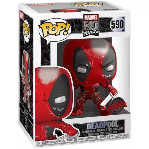 Funko Pop! Deadpool #590 Metallic Marvel 80 Years Vinyl Figure Box