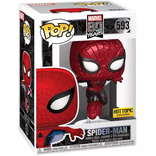 Funko Pop! Spider-Man #593 Metallic Marvel 80 Years Box