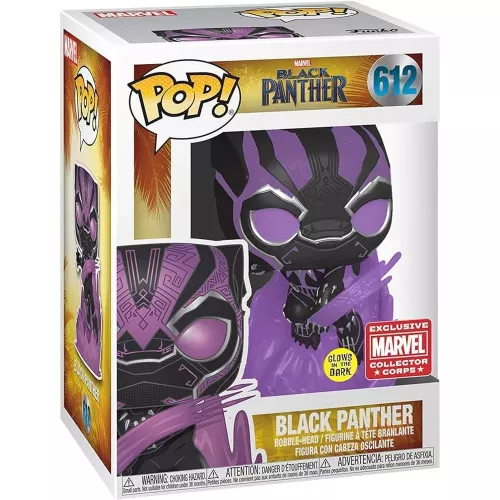 Funko Pop! Black Panther #612 Glows in the Dark Marvel Black Panther Box