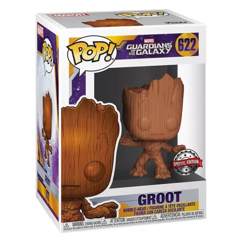 Funko Pop! Groot #622 Wood Marvel Guardians of the Galaxy Box
