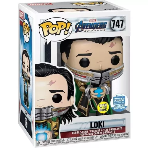Funko Pop! Loki #747 Glows in the Dark Marvel Avengers Endgame Box