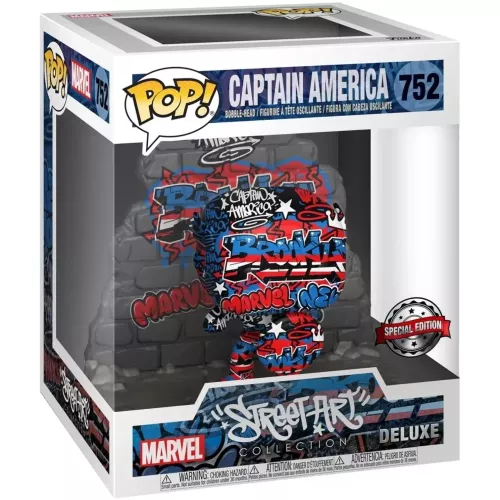 Funko Pop! Captain America #752 Marvel Street Art Collection Box