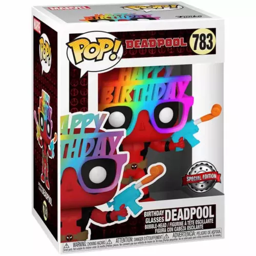 Funko Pop! Birthday Glasses Deadpool #783 Marvel Vinyl Figure Box