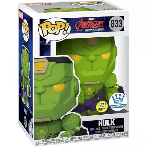 Funko Pop! Hulk #833 Mech Glows in the Dark Marvel Avengers Mech Strike Box