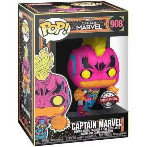 Funko Pop! Captain Marvel #908 Blacklight Marvel Studios Captain Marvel Box
