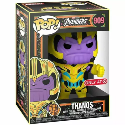 Funko Pop! Thanos #909 Blacklight Marvel Studios Avengers Endgame Box