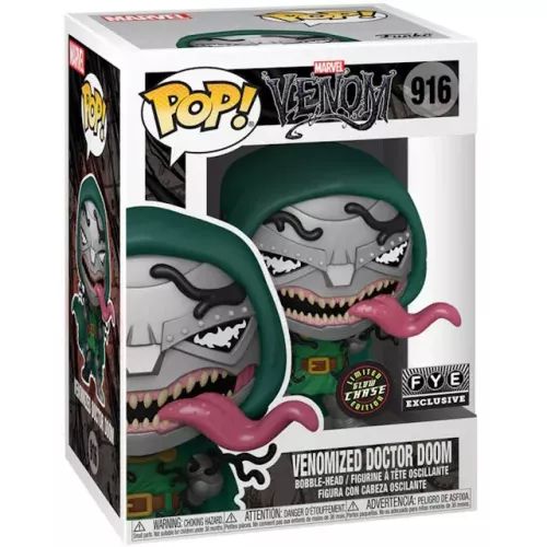 Funko Pop! Venomized Doctor Doom #916 Chase Glows in the Dark Box