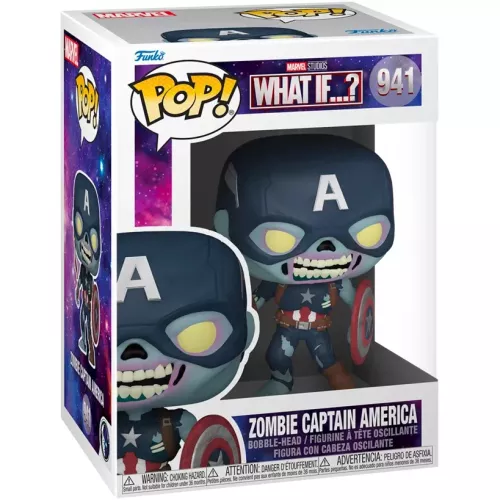 Funko Pop! Zombie Captain America #941 Marvel Studios What If...? Box