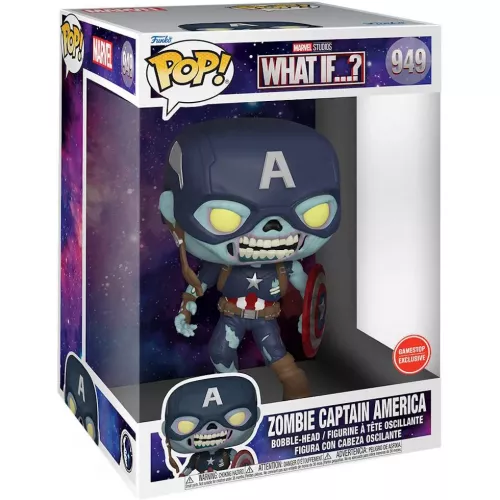 Funko Pop! Zombie Captain America #949 10 Inch Marvel Studios What If...? Box
