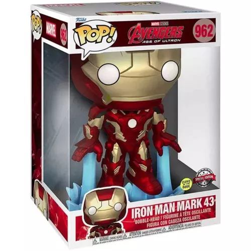 Funko Pop! Iron Man Mark 43 #962 10 Inch Glows in the Dark Box