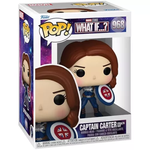 Funko Pop! Captain Carter Stealth Suit #968 Marvel Studios What If...? Box