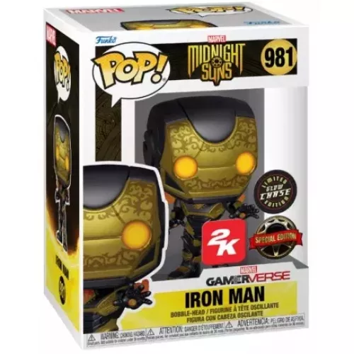 Funko Pop! Iron Man #981 Chase Glows in the Dark Marvel Midnight Suns Box