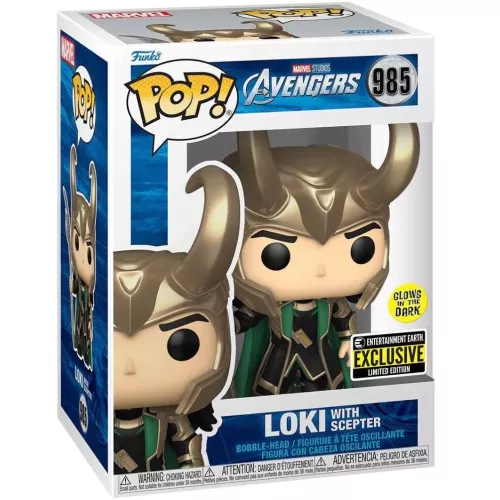 Funko Pop! Loki with Scepter #985 Glows in the Dark Box