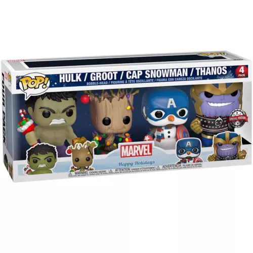 Funko Pop! Hulk 4 Pack Glows in the Dark Marvel Vinyl Figure Box