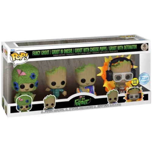 Funko Pop! Groot with Detonator 4 Pack Glows in the Dark Box