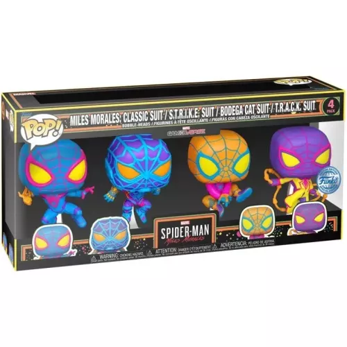 Funko Pop! Miles Morales: T.R.A.C.K. Suit 4 Pack Blacklight Box