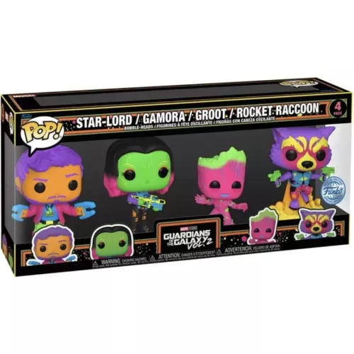 Funko Pop! Star-Lord 4 Pack Blacklight Marvel Guardians of the Galaxy Vol. 2 Box