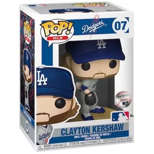 Funko Pop! Clayton Kershaw #07 Gray Uniform Los Angeles Dodgers Box