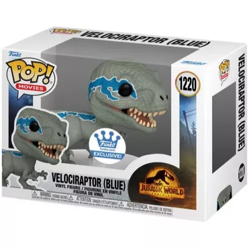 Funko Pop! Velociraptor (Blue) #1220 Jurassic World Dominion Box