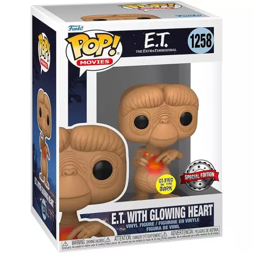 Funko Pop! E.T. with Glowing Heart #1258 Glows in the Dark Box