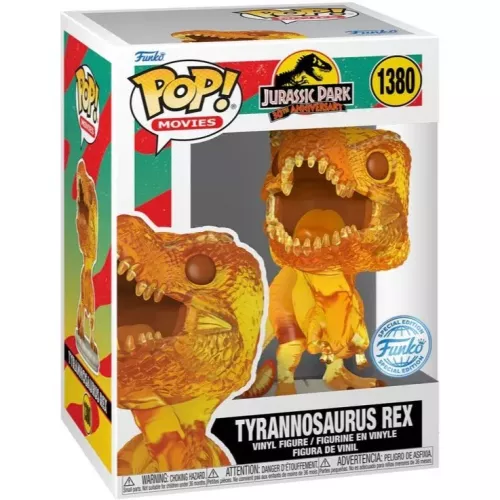 Funko Pop! Tyrannosaurus Rex #1380 Amber Jurassic Park 30th Anniversary Box