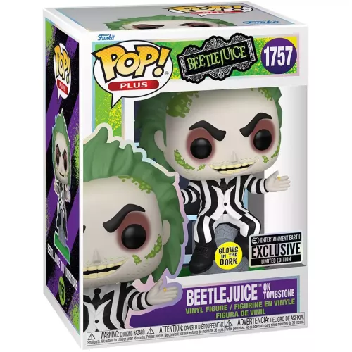 Funko Pop! Beetlejuice on Tombstone #1757 Glows in the Dark PLUS Box