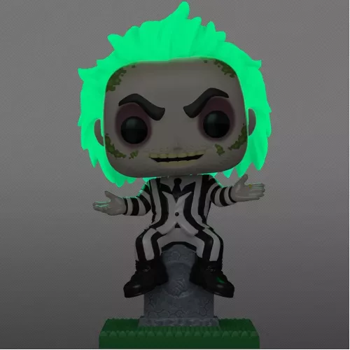 Funko Pop! Beetlejuice on Tombstone #1757 Glows in the Dark PLUS