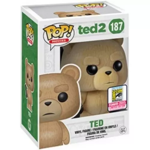 Funko Pop! Ted #187 with Remote Flocked Ted 2 Movies Box