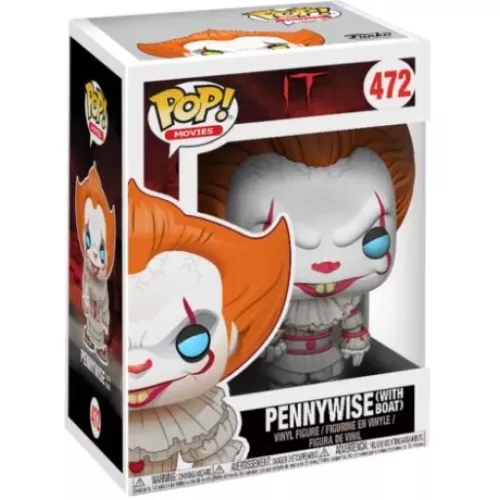 Funko Pop! Pennywise (with Boat) #472 Blue Eyes Movies Box