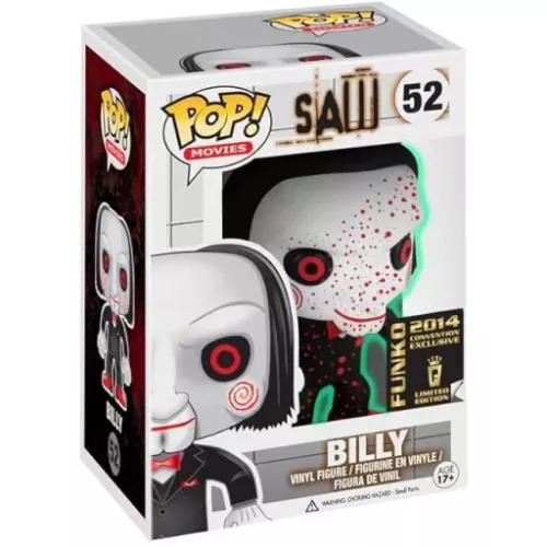Funko Pop! Billy #52 Glows in the Dark Bloody Saw Movies Box
