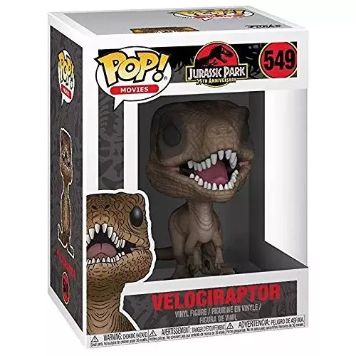 Funko Pop! Velociraptor #549 Black Eyes Jurassic Park 25th Anniversary Box