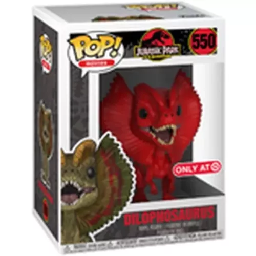Funko Pop! Dilophosaurus #550 Red Jurassic Park 25th Anniversary Box