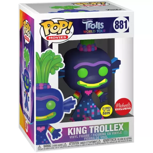 Funko Pop! King Trollex #881 Glows in the Dark Dreamworks Trolls World Tour Box