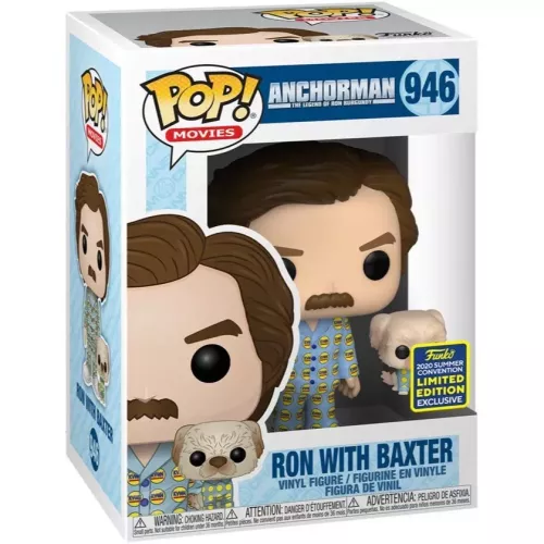 Funko Pop! Ron with Baxter #946 Anchorman The Legend of Ron Burgundy Box