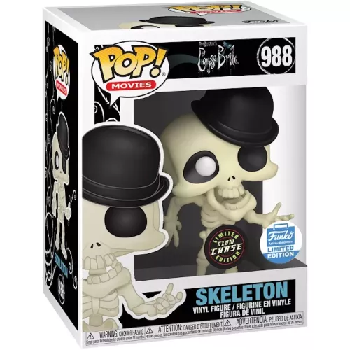 Funko Pop! Skeleton #988 Chase Glows in the Dark Tim Burton's Corpse Bride Box