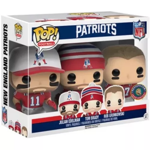 Funko Pop! Julian Edelman 3 Pack Julian Edelman, Tom Brady & Rob Gronkowski 3 Pack Box