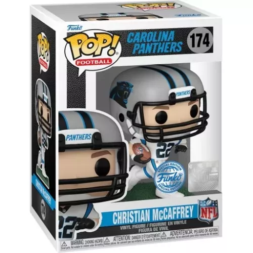 Funko Pop! Christian McCaffrey #174 White Jersey Carolina Panthers Box