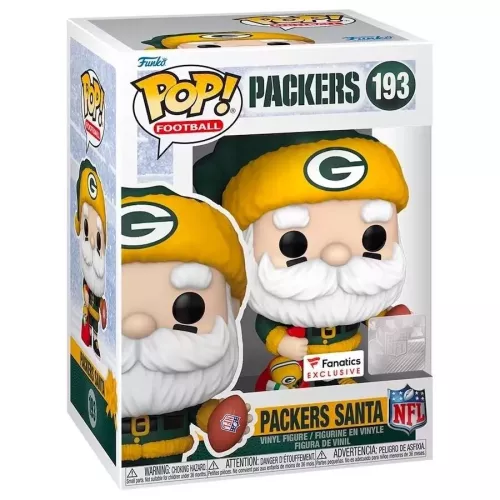 Funko Pop! Packers Santa #193 NFL Santa Green Bay Packers Box