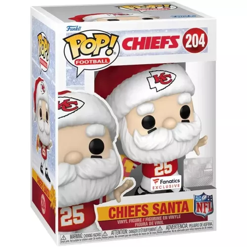 Funko Pop! Chiefs Santa #204 NFL Santa Kansas City Chiefs Box